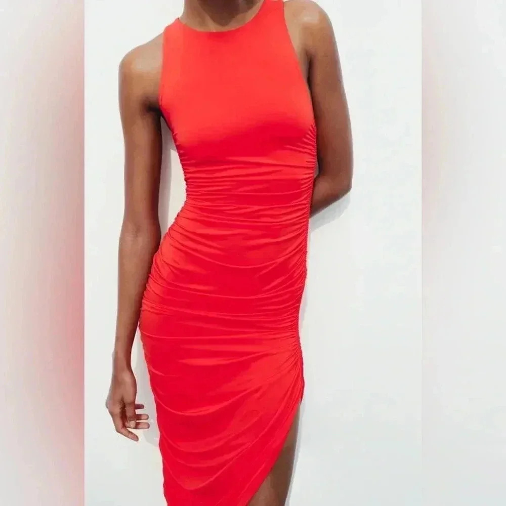 NWT ZARA RED TANK DRESS: Small